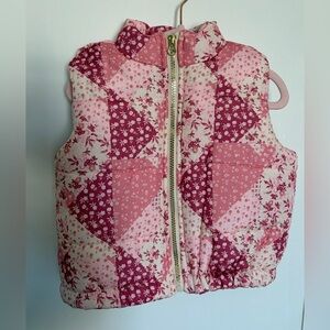 Girls size 5 floral heart spring vest NEW